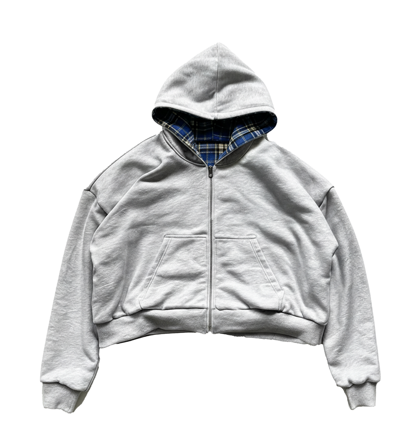 Blue Plaid Reversiable Zip