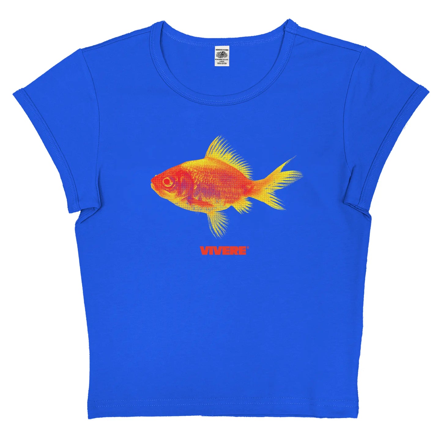 Gold Fish Baby Tee Blue - VIVERE