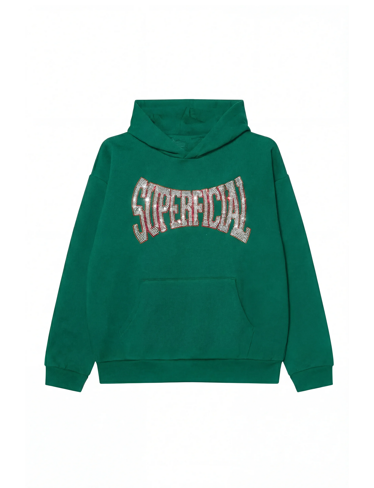 Rhinestone Hoodie Green