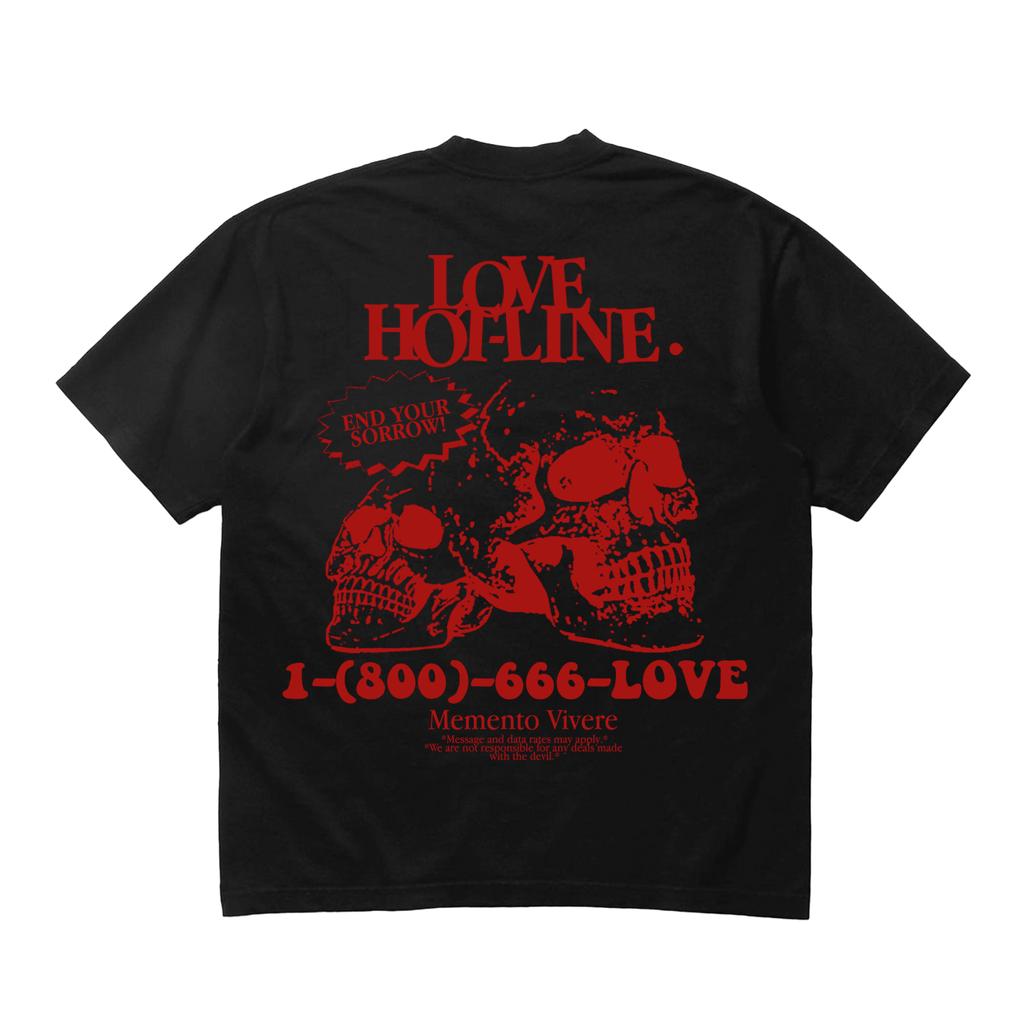 Love Hot-line T-Shirt Black