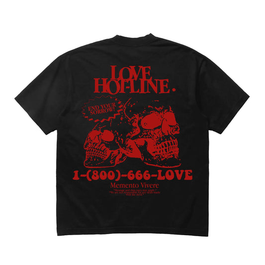 Love Hot-line T-Shirt Black mento.vivere