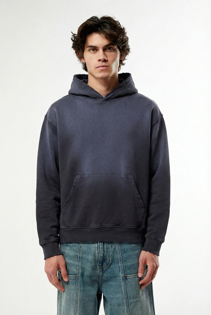 Sun Faded Vintage Black Hoodie