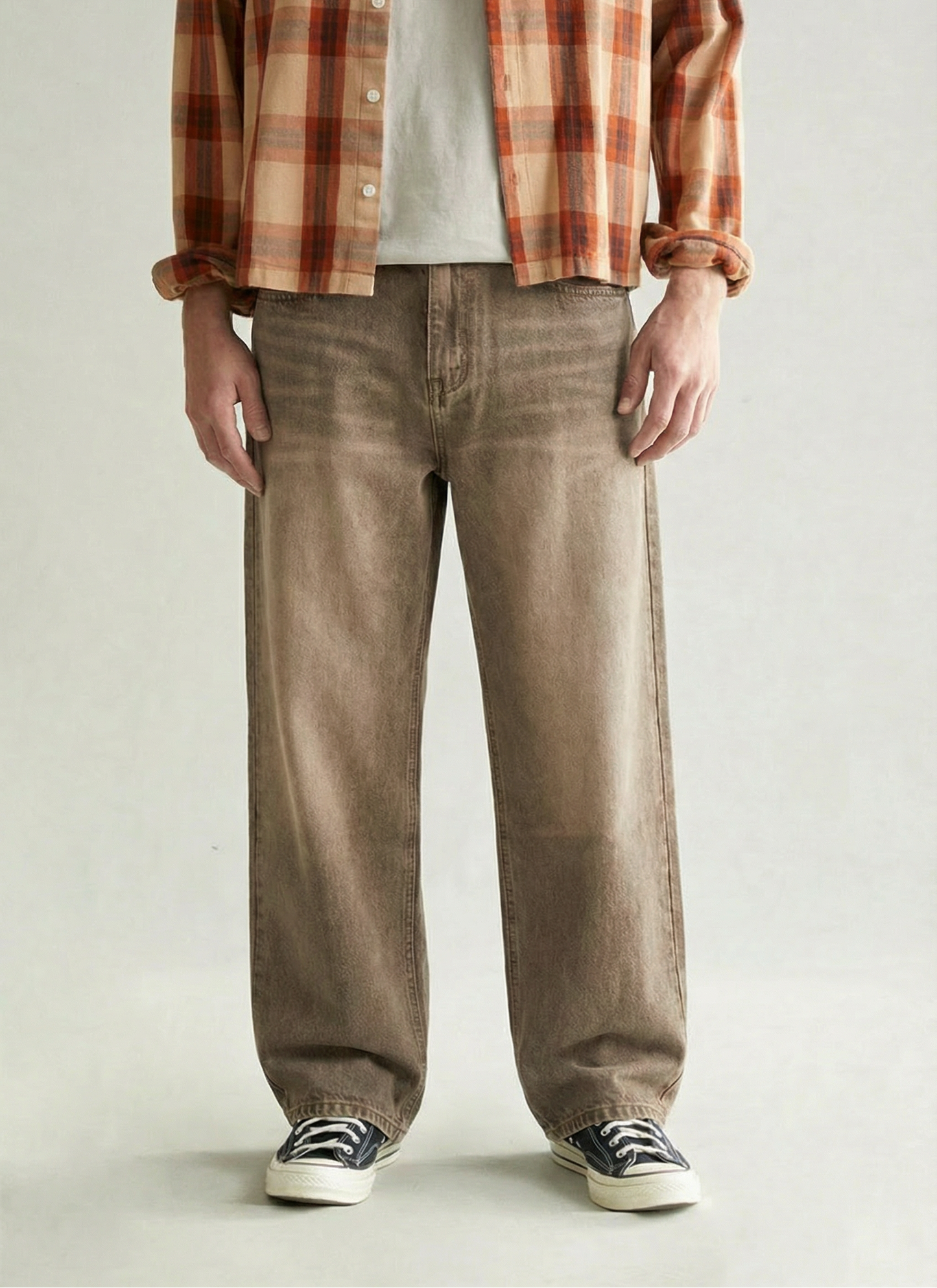 Brown Sun Bleached Denim