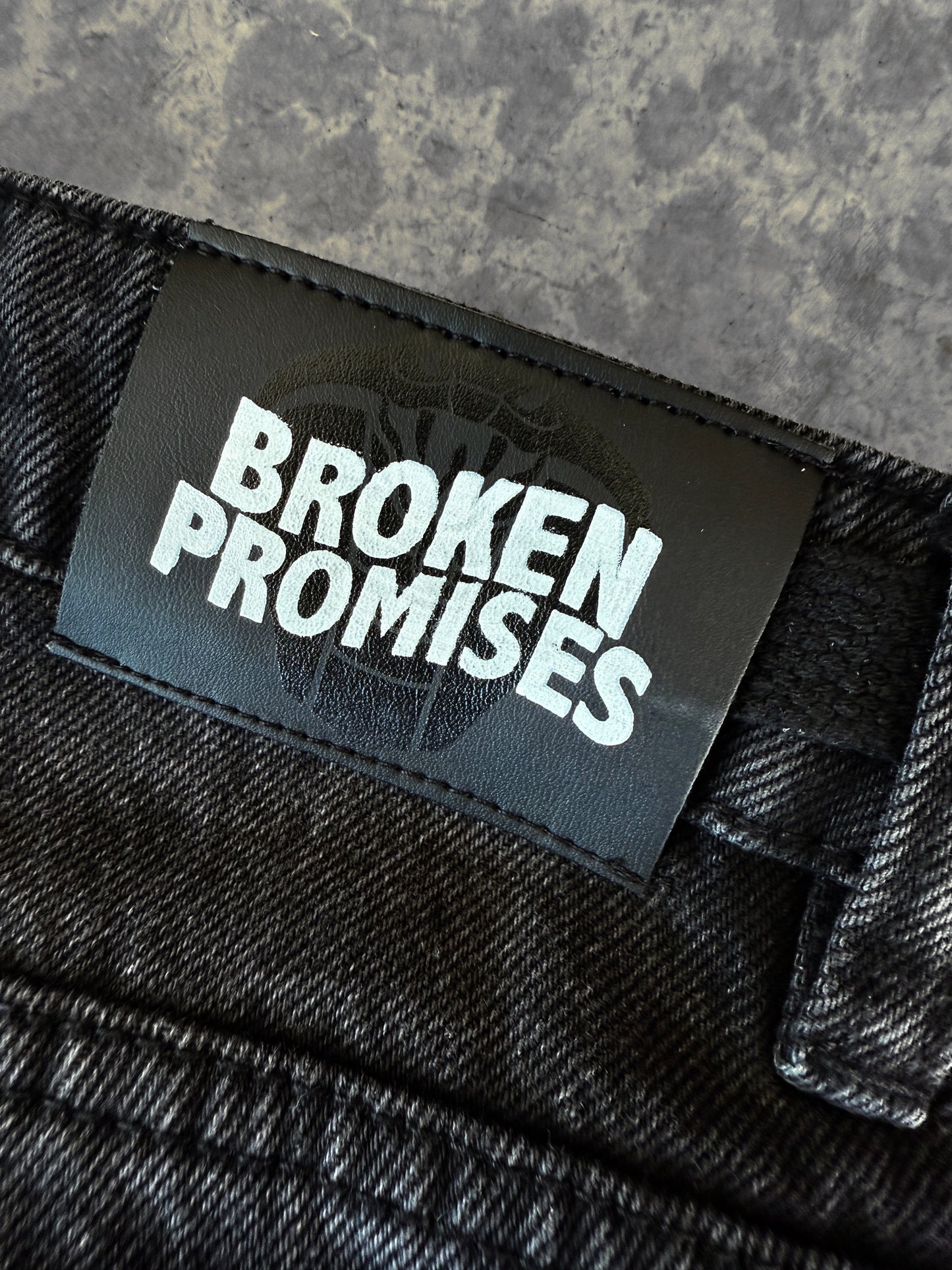 Barbed Applique Baggy Denim