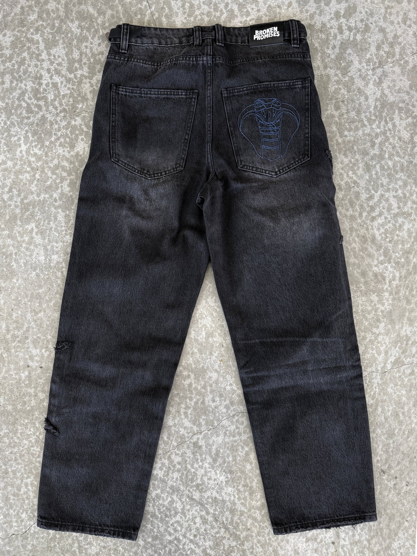Barbed Applique Baggy Denim