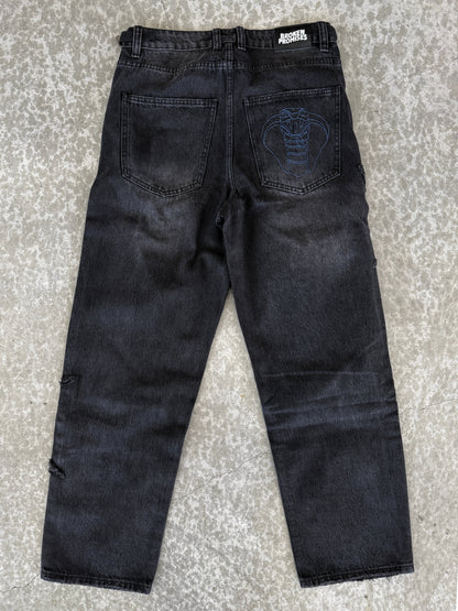 Barbed Applique Baggy Denim