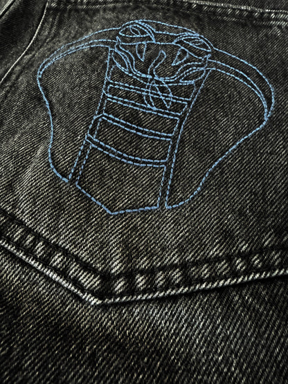 Barbed Applique Baggy Denim