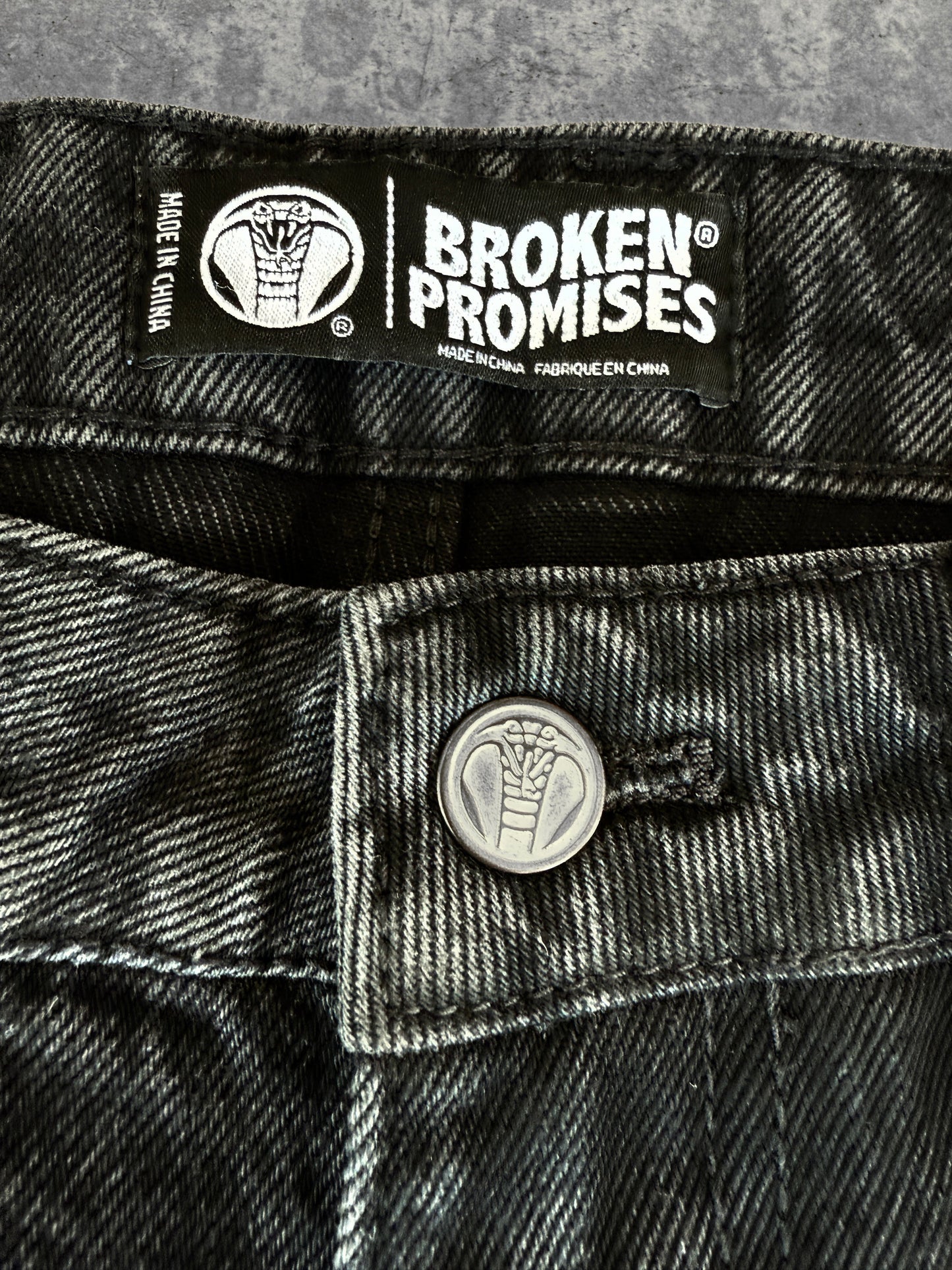 Barbed Applique Baggy Denim