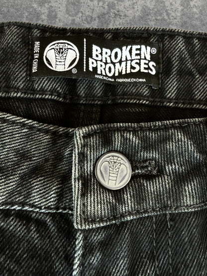 Barbed Applique Baggy Denim