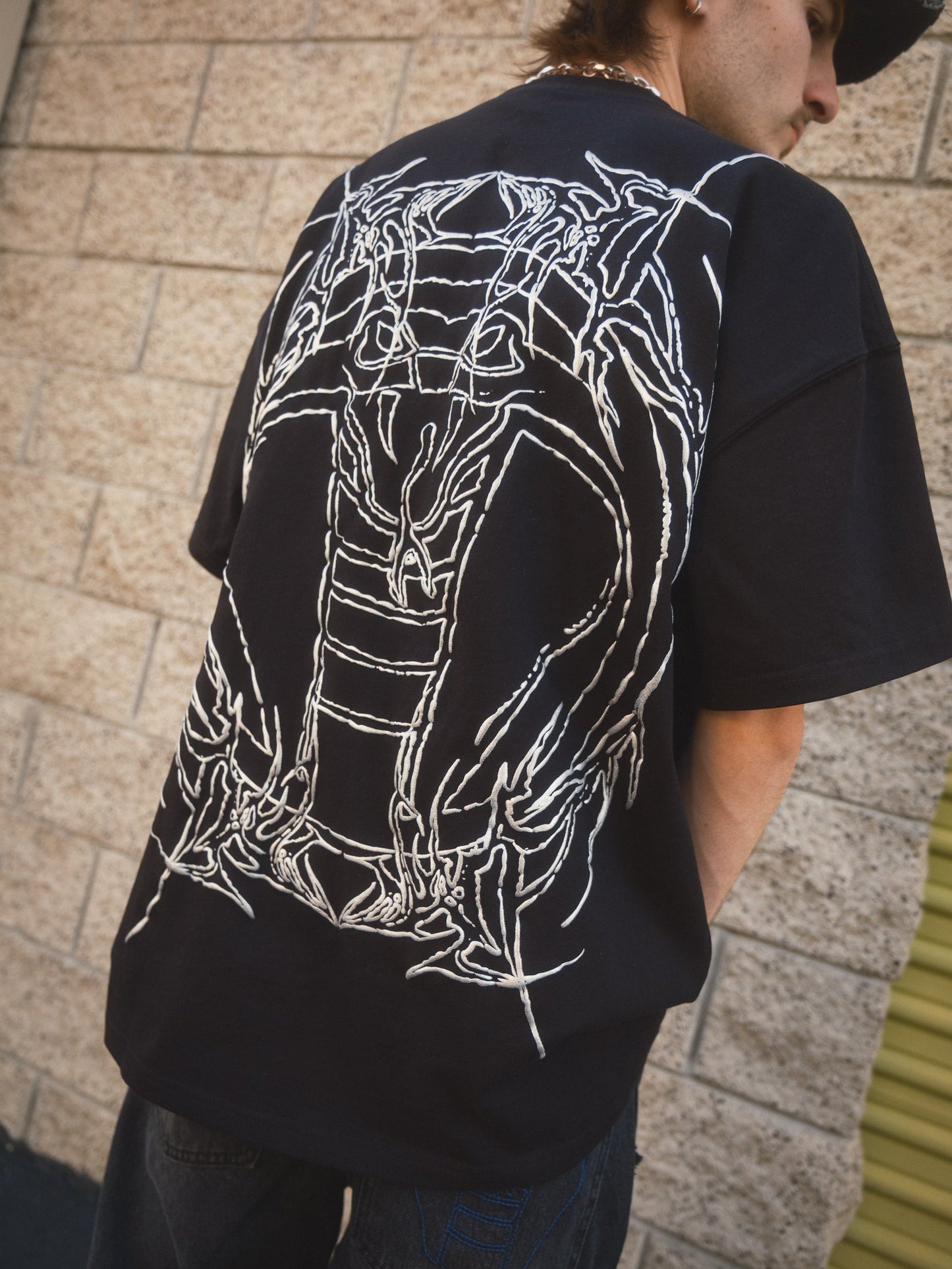Cyberbyte Tee Chrome Print Black