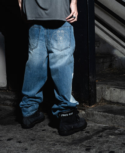 Cybersig Baggy Denim Pants Blue