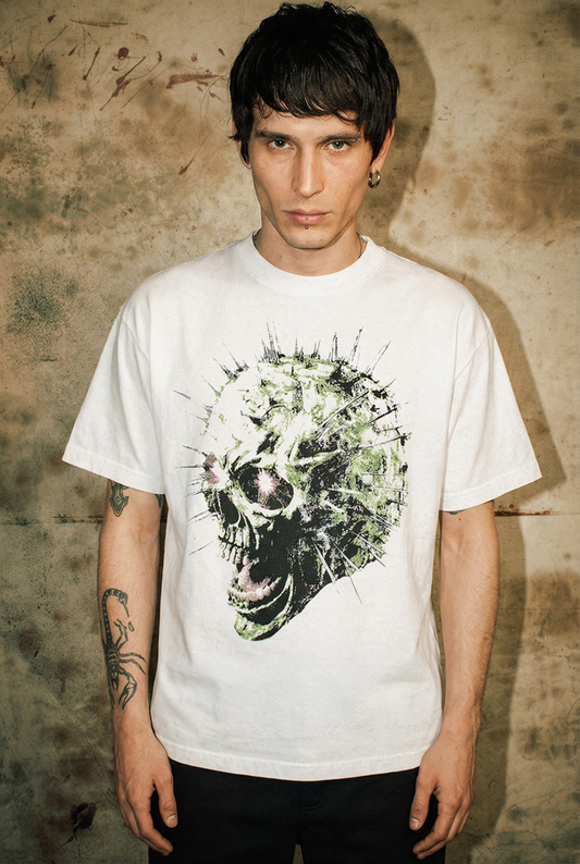 Green Skully T-Shirt White