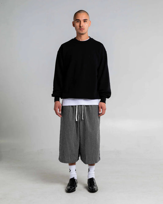 Baggy Plaid Shorts Black