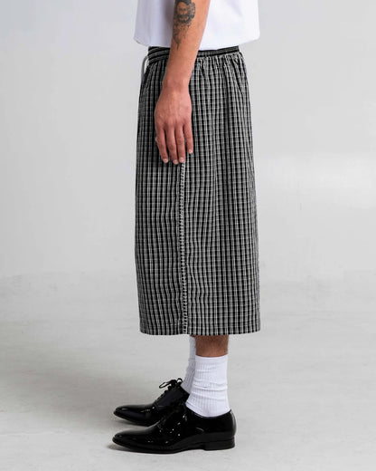 Baggy Plaid Shorts Black