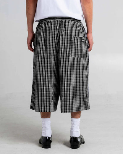 Baggy Plaid Shorts Black