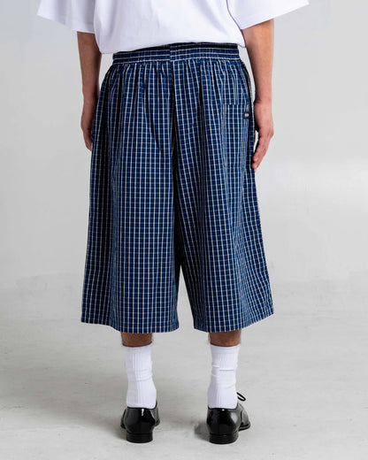 Baggy Plaid Shorts Blue