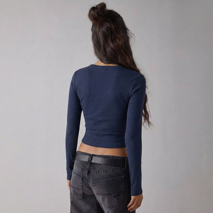 Rockstar Girlfriend Graphic Micro Rib Long Sleeve Tee