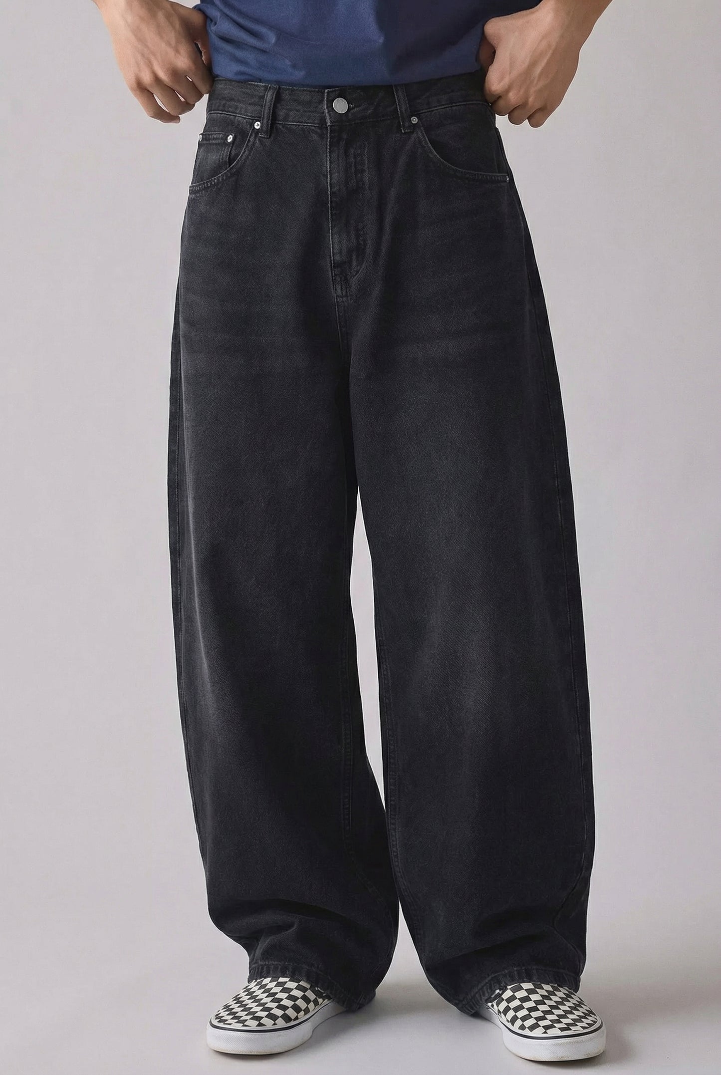 Balloon Baggy Denim Washed Black