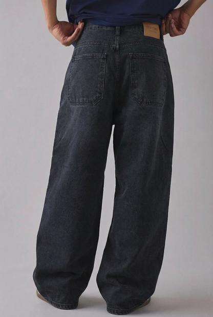 Balloon Baggy Denim Washed Black