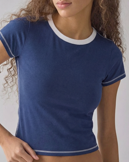 Contrast Stitch Baby Tee