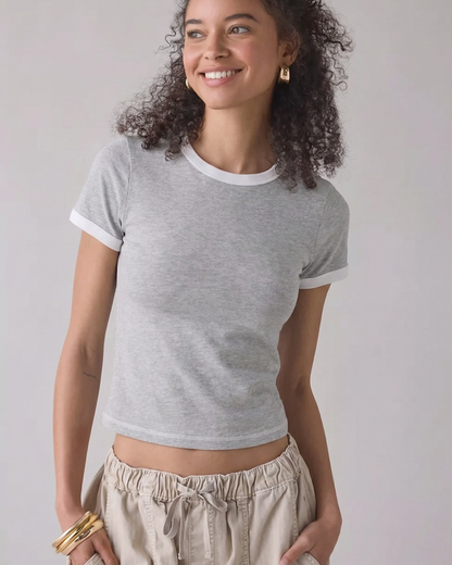 Contrast Stitch Baby Tee