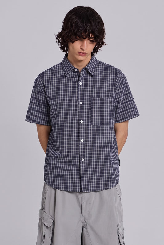 Summer Plaid Button Up Blue