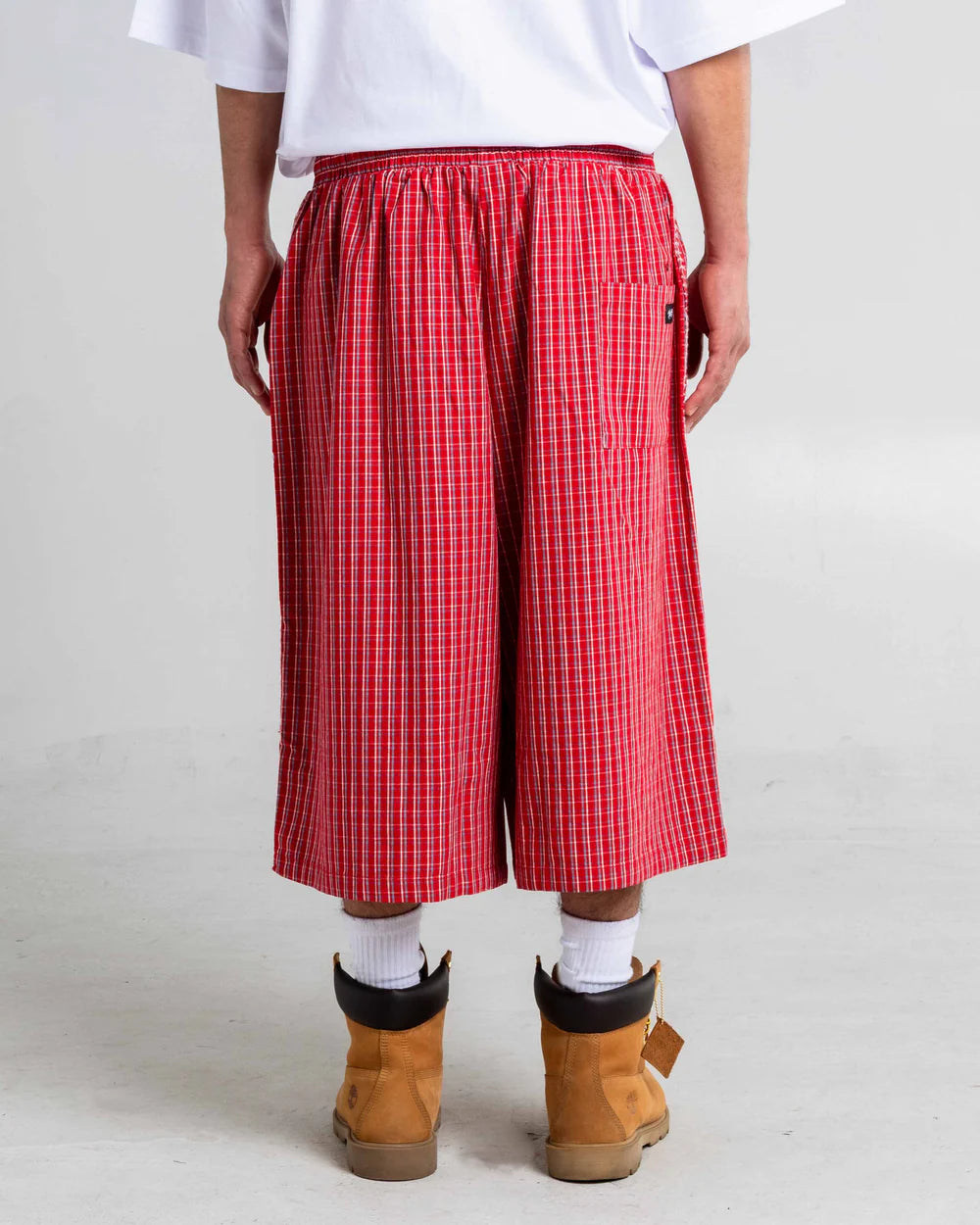Baggy Plaid Shorts Red