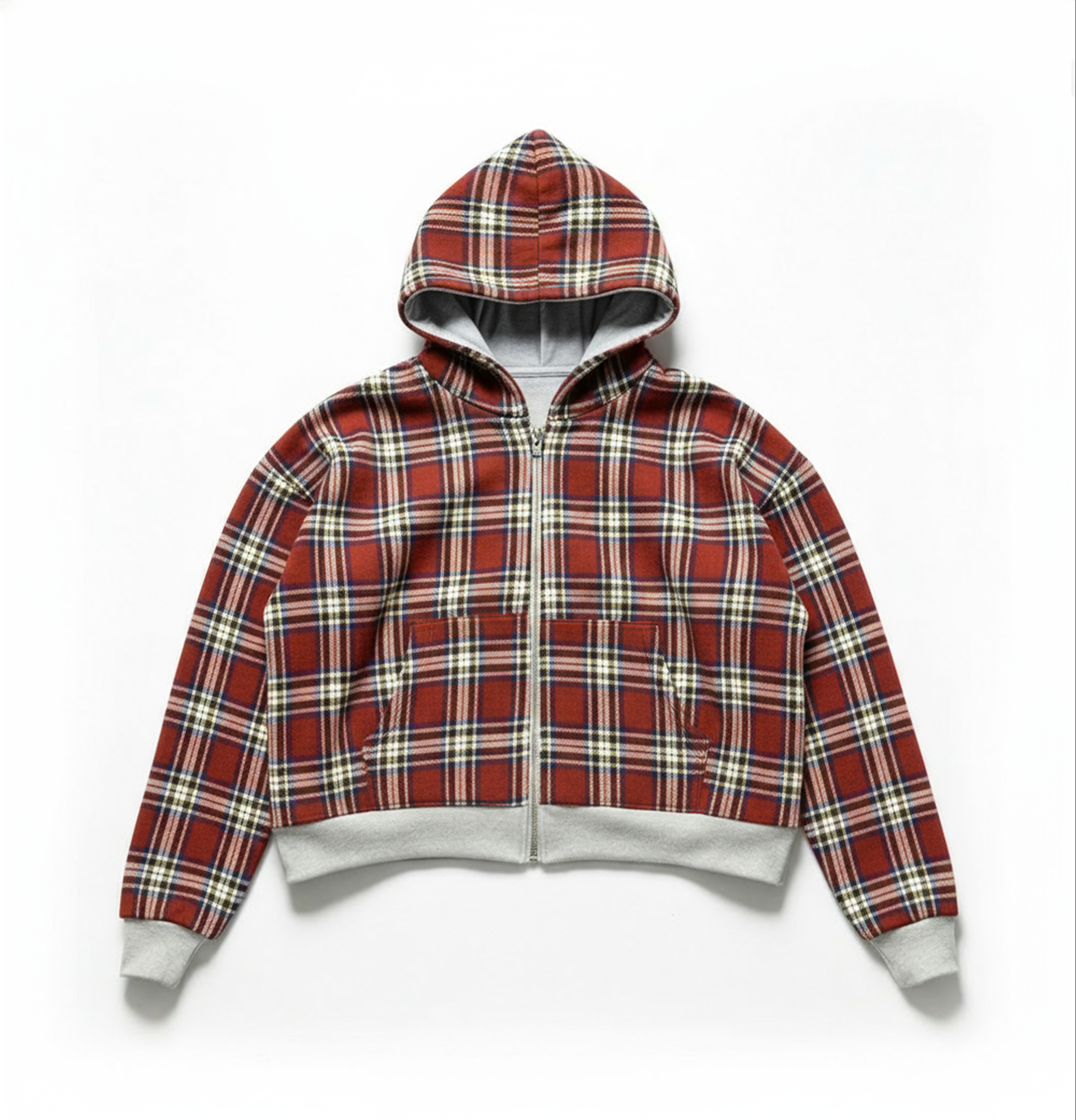 Red Plaid Reversiable Zip