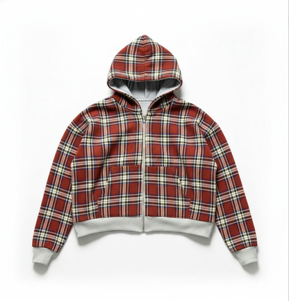 Red Plaid Reversible Zip