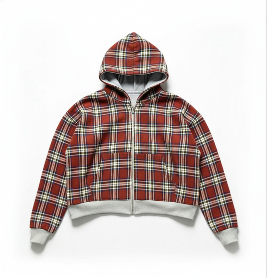 Red Plaid Reversiable Zip
