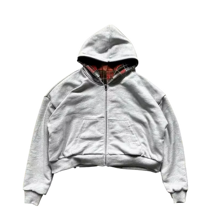 Red Plaid Reversible Zip