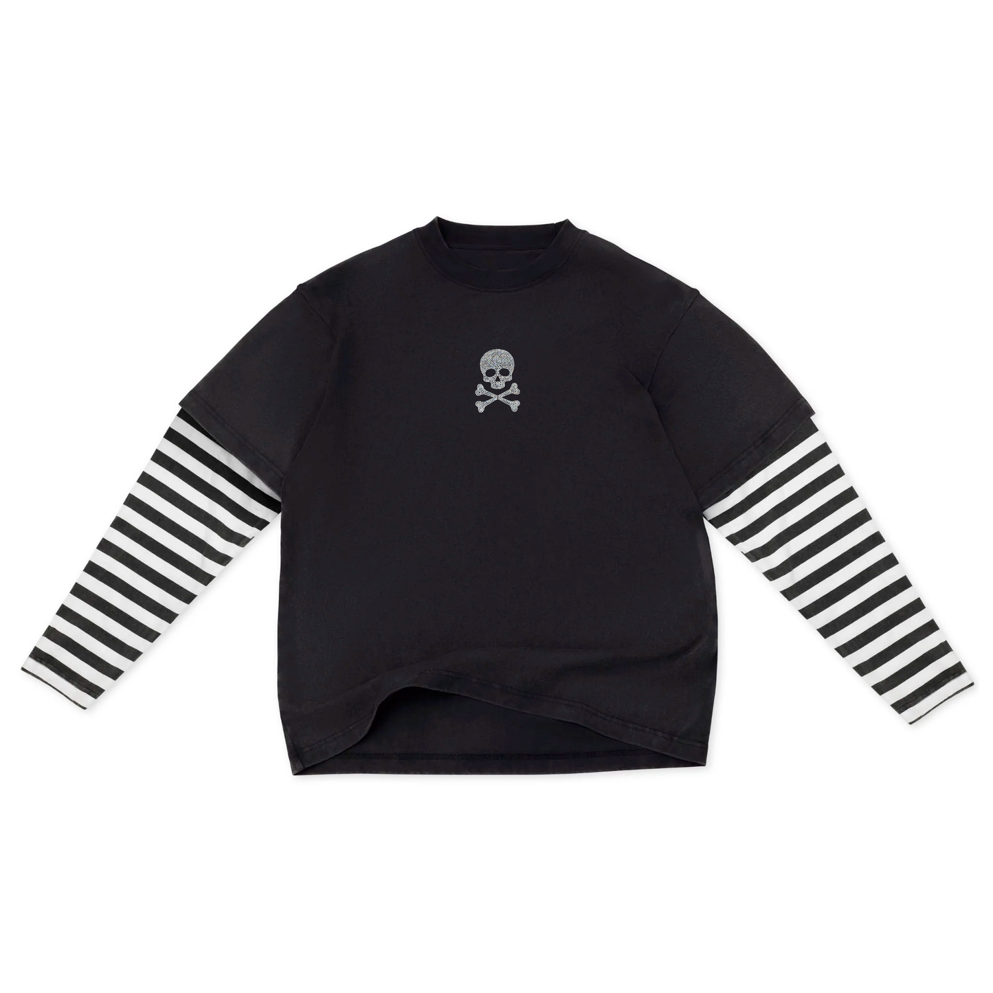 Skully Double Layer Striped Long Sleeve