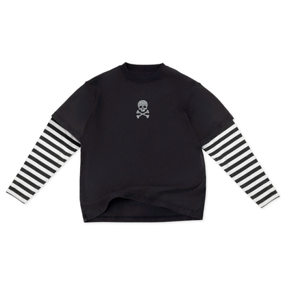 Skully Double Layer Striped Long Sleeve