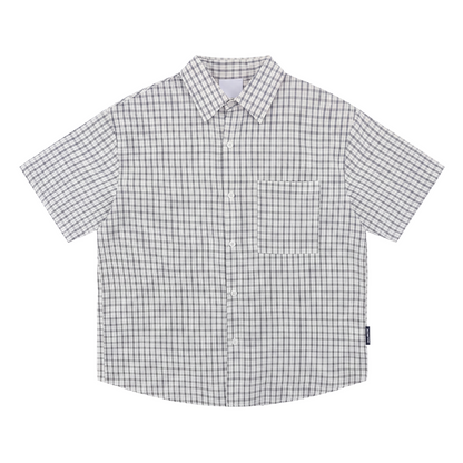 Summer Plaid Button Up White