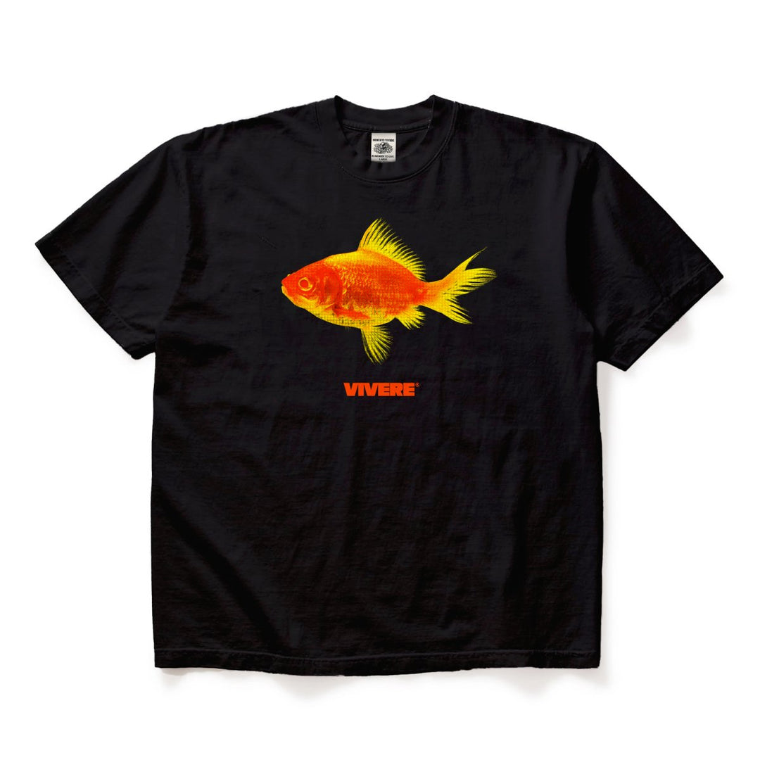 Gold Fish T-Shirt Black - VIVERE -